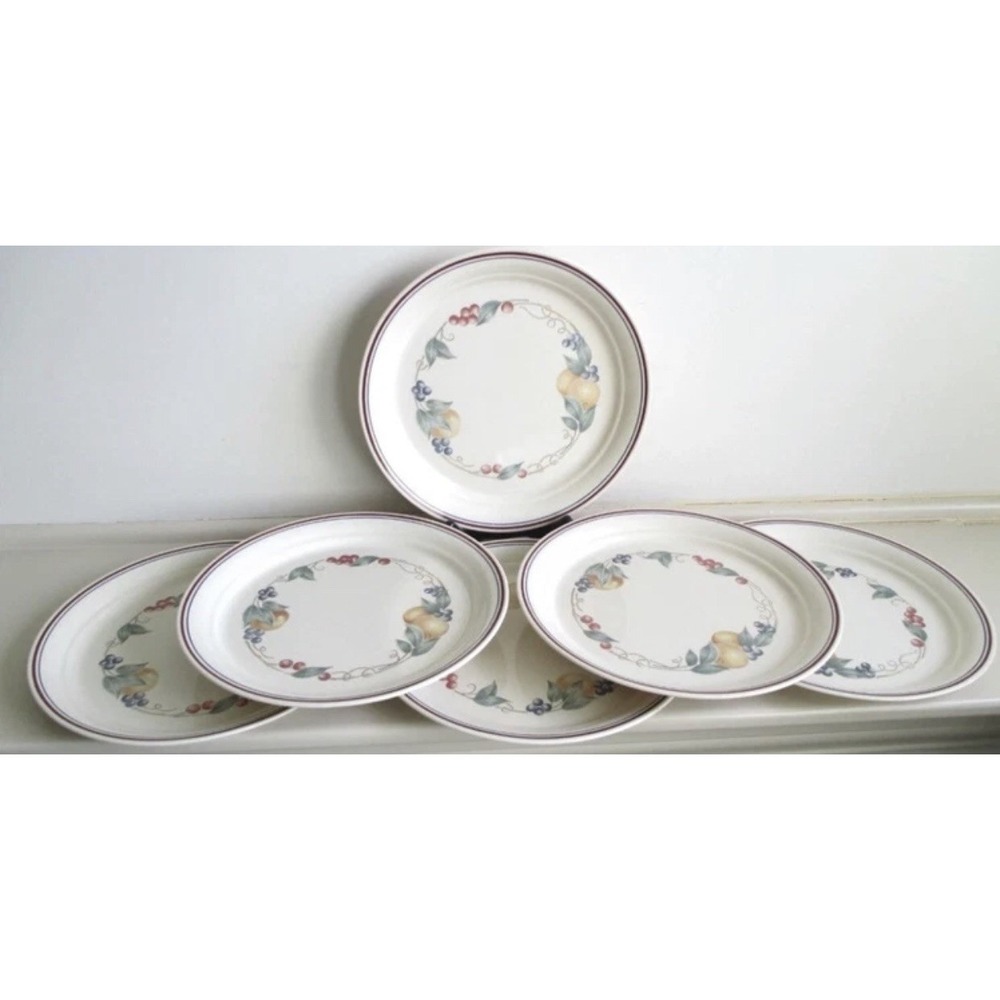 Vintage Corelle Abundance 10 1/4" Dinner Plates Set Of 6 Gently Used USA